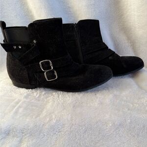 Rampage Black Ankle Boots with Buckle Details